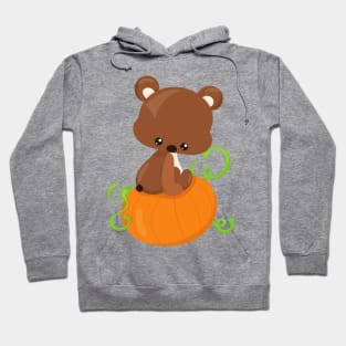 Thanksgiving Bear, Cute Bear, Little Bear, Pumpkin Hoodie